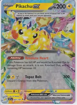 Pikachu ex 57/191 Surging Sparks Double Rare NM Pokemon NM/MINT - Image 1