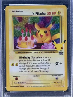 2021 Pokemon Celebrations Classic Collection #24 BIRTHDAY PIKACHU-HOLO💎PSA 9💎 - Image 2