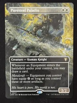 1x MTG Puresteel Paladin (Borderless) - Commander Masters (CMM) #627 - Magic - Image 1