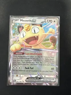 Meowth EX 062/088 Holo Rare Perfect Prder Pokemon TCG Card - Image 1