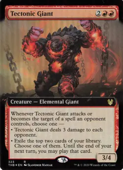 2020 Magic: The Gathering Theros Beyond Death Tectonic Giant #323 Foil - Image 1
