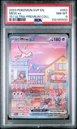 2023 POKEMON SVP EN-SV BLACK STAR PROMO 151 ULTRA-PREM COLL #053 MEW EX PSA 8 - Image 1