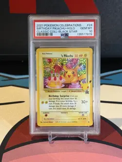 2021 POKEMON CELEBRATIONS CLASSIC COLLECTION #24 BIRTHDAY PIKACHU-HOLO PSA 10 - Image 1