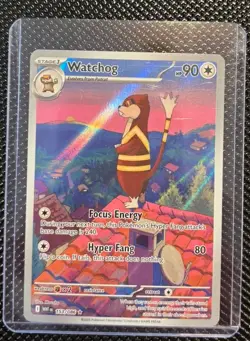 Pokemon Watchog Illustration Rare Holo Sv: White Flare 153/086 2025 90 HP - Image 1
