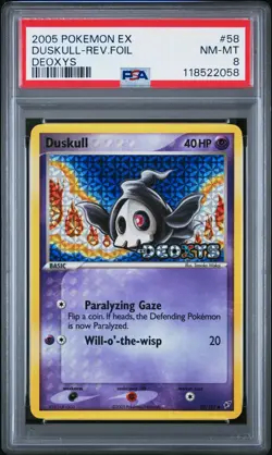 2005 POKEMON EX DEOXYS #58 DUSKULL-REVERSE FOIL PSA 8 - Image 1