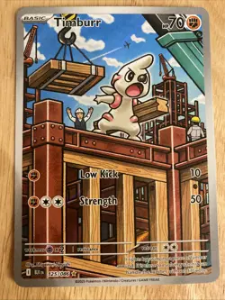 Pokemon TCG Timburr 125/086 SV: Scarlet & Violet Black Bolt Illustration Rare NM - Image 1