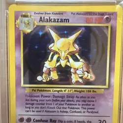 1999 Pokemon Base Set Unlimited Alakazam #1 Holo Near Mint PSA 7 Free shipping! - Image 2