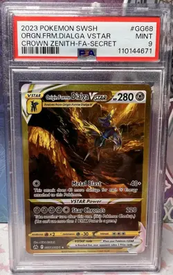 Pokemon-Origin Forme Dialga VStar- Full Art Secret #GG68 - Crown Zenith- PSA 9 - Image 1