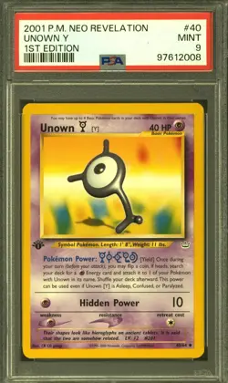 Pokemon Neo Revelation 1st Edition Unown Y 40/64 PSA 9 - Image 1