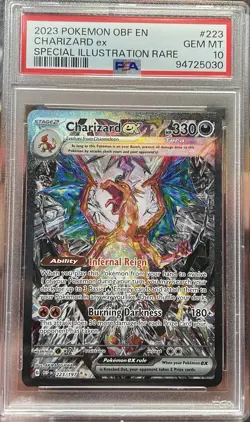 PSA 10 GEM MINT Charizard ex SIR 223/197 Obsidian Flames Pokemon 2023 - Image 1