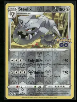 Steelix 044/078 Uncommon Pokemon GO Pokemon Reverse Holo Near Mint - Image 1