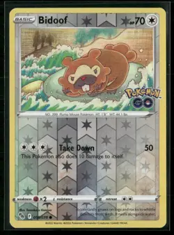 Bidoof Pokemon GO 059/078 Reverse Holo NM - Image 1