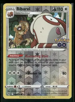 Bibarel Pokemon GO 060/078 Reverse Holo NM - Image 1
