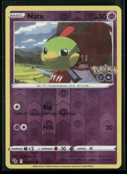 Natu Pokemon GO 032/078 Reverse Holo NM - Image 1