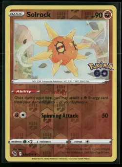 Solrock Pokemon GO 039/078 Reverse Holo NM - Image 1