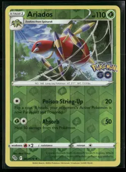 Ariados Pokemon GO 007/078 Reverse Holo NM - Image 1