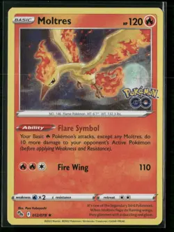 Moltres Pokemon GO 012/078 Holo NM - Image 1