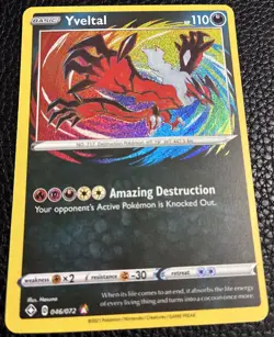 Yveltal 046/072 Amazing Rare Shining Fates Pokemon English NM - Image 1