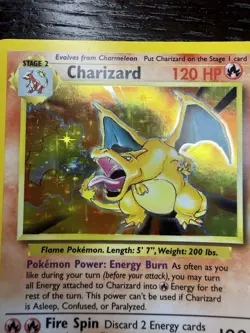 Pokemon TCG Charizard Base Set 4/102 Holo Unlimited Holo Rare MP-LP - Image 2