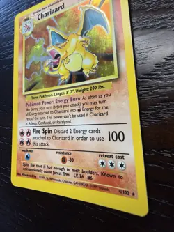 Pokemon TCG Charizard Base Set 4/102 Holo Unlimited Holo Rare MP-LP - Image 4
