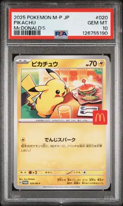 2025 POKEMON JAPANESE M-P PROMO MCDONALD'S #020 PIKACHU PSA 10 - Image 1