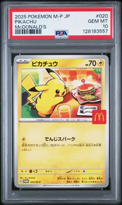 2025 POKEMON JAPANESE M-P PROMO MCDONALD'S #020 PIKACHU PSA 10 - Image 1