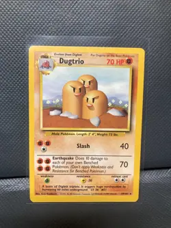Dugtrio Base Set Near Mint Vintage Pokemon Card - Image 1