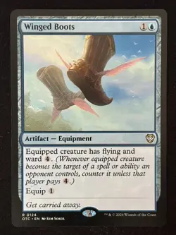 1x MTG Winged Boots - Commander: Outlaws of Thunder Junction (OTC) #124 - Magic - Image 1