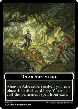 ON AN ADVENTURE MTG - WOE WILDS OF ELDRAINE 18 TOKEN LP - CHEAP - Image 1