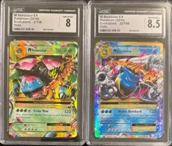CGC 8 VENUSAUR EX 2 CGC 8.5 BLASTOISE EX 22 XY EVOLUTIONS MEGA POKEMON - Image 1