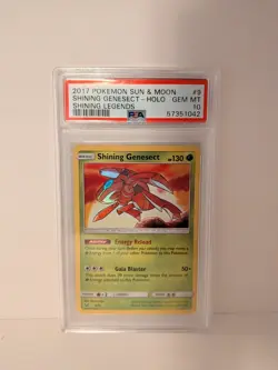 2017 POKEMON SUN & MOON SHINING LEGENDS #9 SHINING GENESECT-HOLO PSA 10 GEM MINT - Image 1