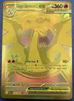 Mega Charizard X Ex 130/094 Gold Secret Rare Phantasmal Flames Pokemon TCG NM! - Image 1