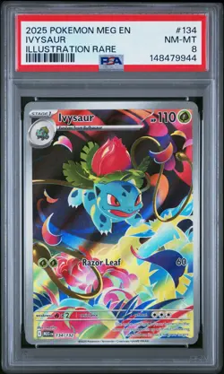2025 POKEMON MEG EN-MEGA EVOLUTION ILLUSTRATION RARE #134 IVYSAUR PSA 8 - Image 1