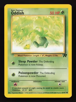 Pokemon TCG Oddish Team Rocket 63/82 Regular LP Vintage 1999 - Image 3