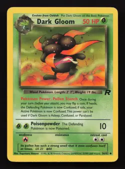 Pokemon Dark Gloom Card 36/82 Team Rocket Uncommon Card WOTC LP - Image 1