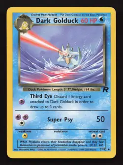 Pokemon TCG Dark Golduck Team Rocket 37/82 Regular LP 2000 Vintage Non Holo - Image 1