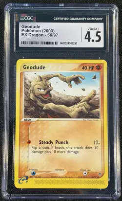 2003 Pokemon Ex Dragon #56/97 Geodude CGC 4.5 - Image 1
