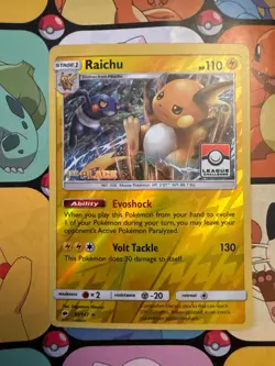 Pokemon burning shadows Raichu 41/147 1st place league challenge prize - Image 1