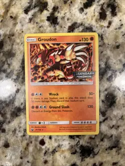 2018 Pokemon SM Celestial Storm Groudon Promos Legendary Stamp Holo #81/168 LP - Image 1