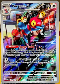 🔥 Porygon-Z Pokemon TCG Illustration Rare 214/182 Sv04: Paradox Rift NM 🔥 - Image 1