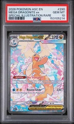 2026 POKEMON ASC EN-ASCENDED HEROES #290 MEGA DRAGONITE EX PSA 10 - Image 1