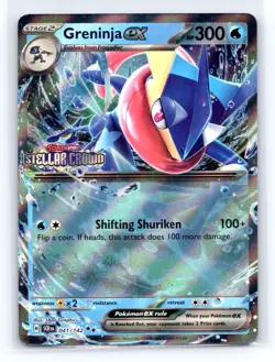 Pokemon TCG Stellar Crown Stamped Promo Greninja EX 041/142 Double Rare - Image 1