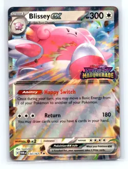 Pokemon TCG Blissey ex 134/167 - Double Rare Twilight Masquerade Promo Stamped B - Image 1