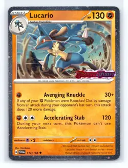 Pokemon Lucario 114/198 STAMPED Premium Collection Promo SV Scarlet Violet B - Image 1