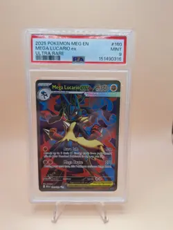 Pokemon Mega Lucario EX 160/132 Mega Evolution PSA 9 *FRESH CERT* - Image 1