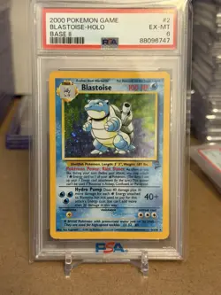 2000 POKEMON BASE SET 2 BLASTOISE HOLO RARE #2 EX - MINT PSA 6 - Image 1