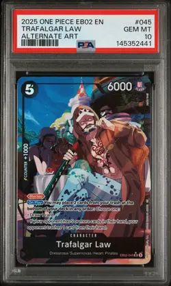 2025 ONE PIECE EB02 045 TRAFALGAR LAW ALT ART PSA 10 - Image 1