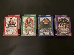 One Piece 1ST EDITION (Super Pre-Release)Decks ST01-ST04 Sealed Signature Luffy - Image 1
