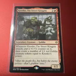 Krenko Tin Street Kingpin MTG Magic the Gathering Card NM Near Mint WAR - Image 1