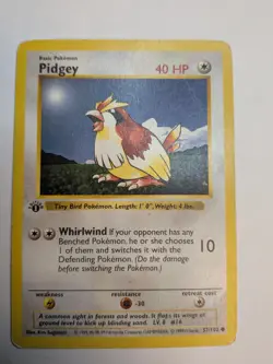 Pokemon Cards: Base Set 1st Edition Common: Pidgey 57/102 CGC 7 - Image 1